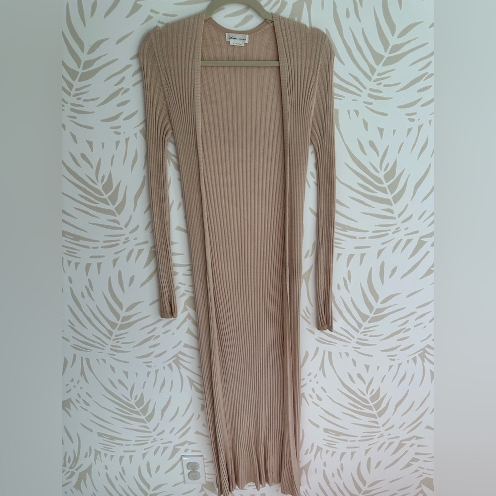 Lovers & Friends Tan Ribbed Duster